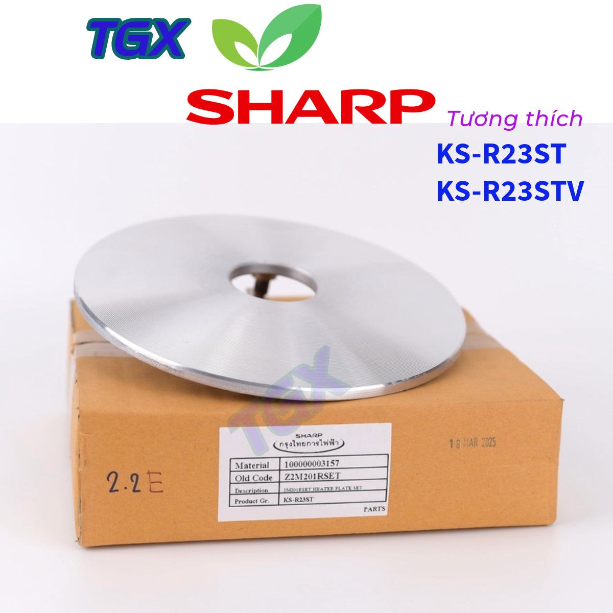 Mâm lữa - Mâm nhiệt nồi cơm điện SHARP KS-1800/KS1800T/R19S/R19ST...Chính hãng