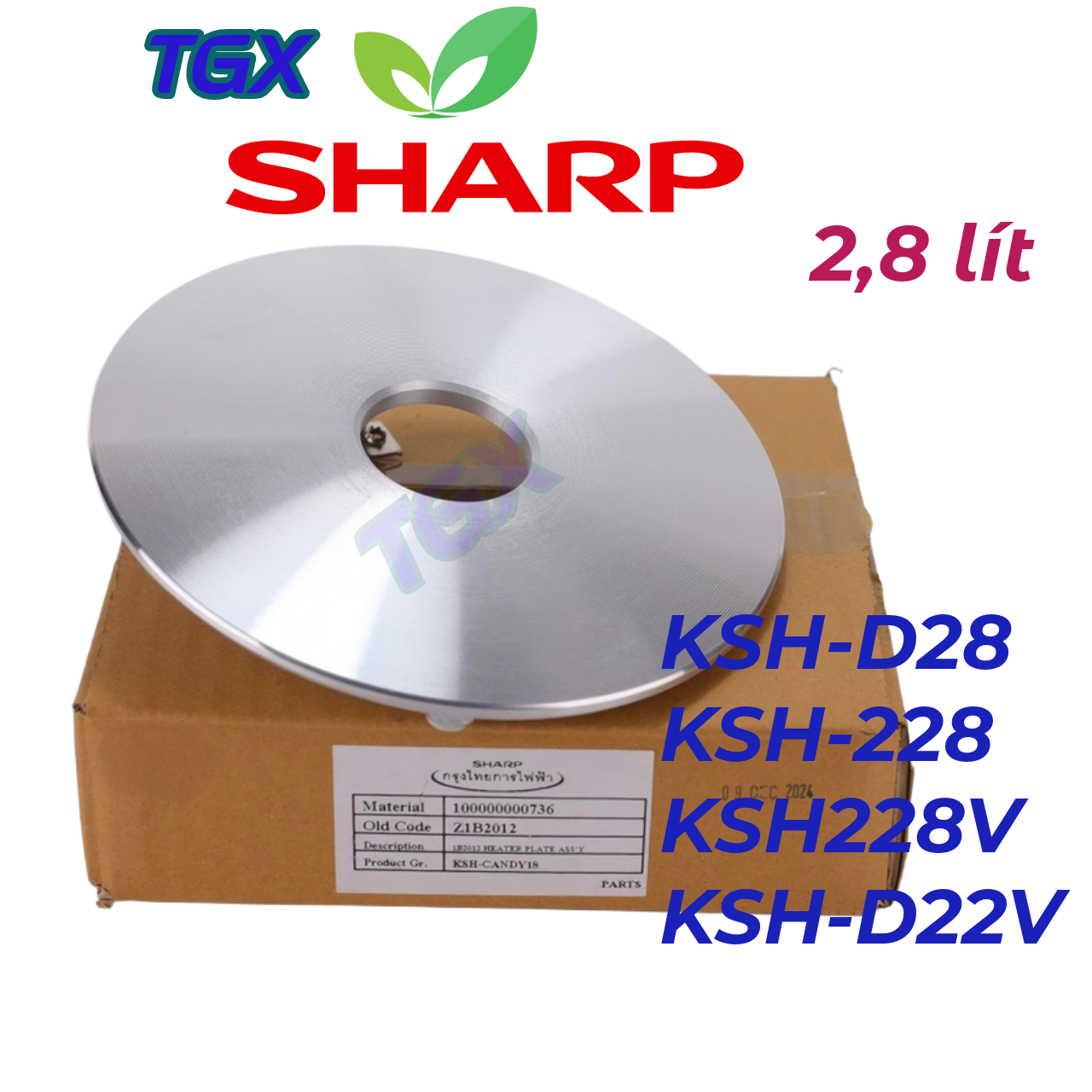 Mâm lữa - Mâm nhiệt nồi cơm điện SHARP KS-1800/KS1800T/R19S/R19ST...Chính hãng