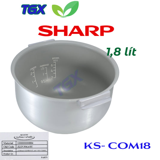 Lòng Nồi Nồi Cơm Điện SHARP 1.8 lít model KS-COM18, KS-COM18V, KS-COM19V Chính hãng