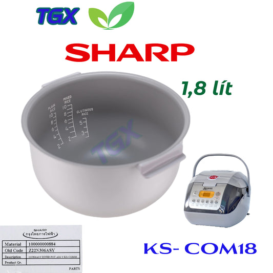 Lòng Nồi Nồi Cơm Điện SHARP 1.8 lít model KS-COM18, KS-COM18V, KS-COM19V Chính hãng