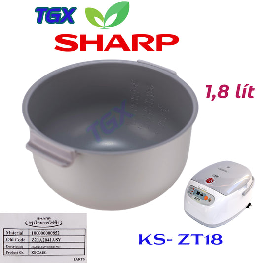 Lòng nồi cơm điện SHARP chính hãng KS-ZT18/ KS-ZA181 1.8 Lít