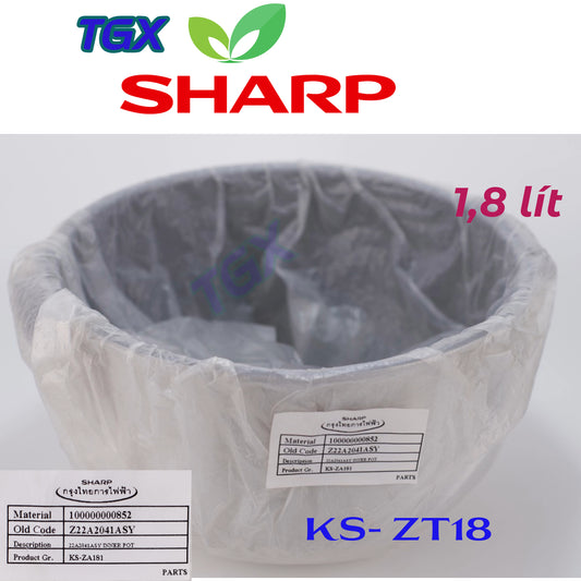 Lòng nồi cơm điện SHARP chính hãng KS-ZT18/ KS-ZA181 1.8 Lít