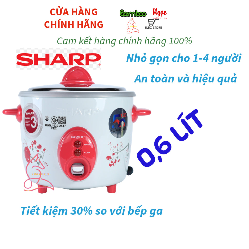 Nồi Cơm Điện Nắp Rời SHARP KSH-D06 0,6 Lít Nhập Khẩu Thái Lan