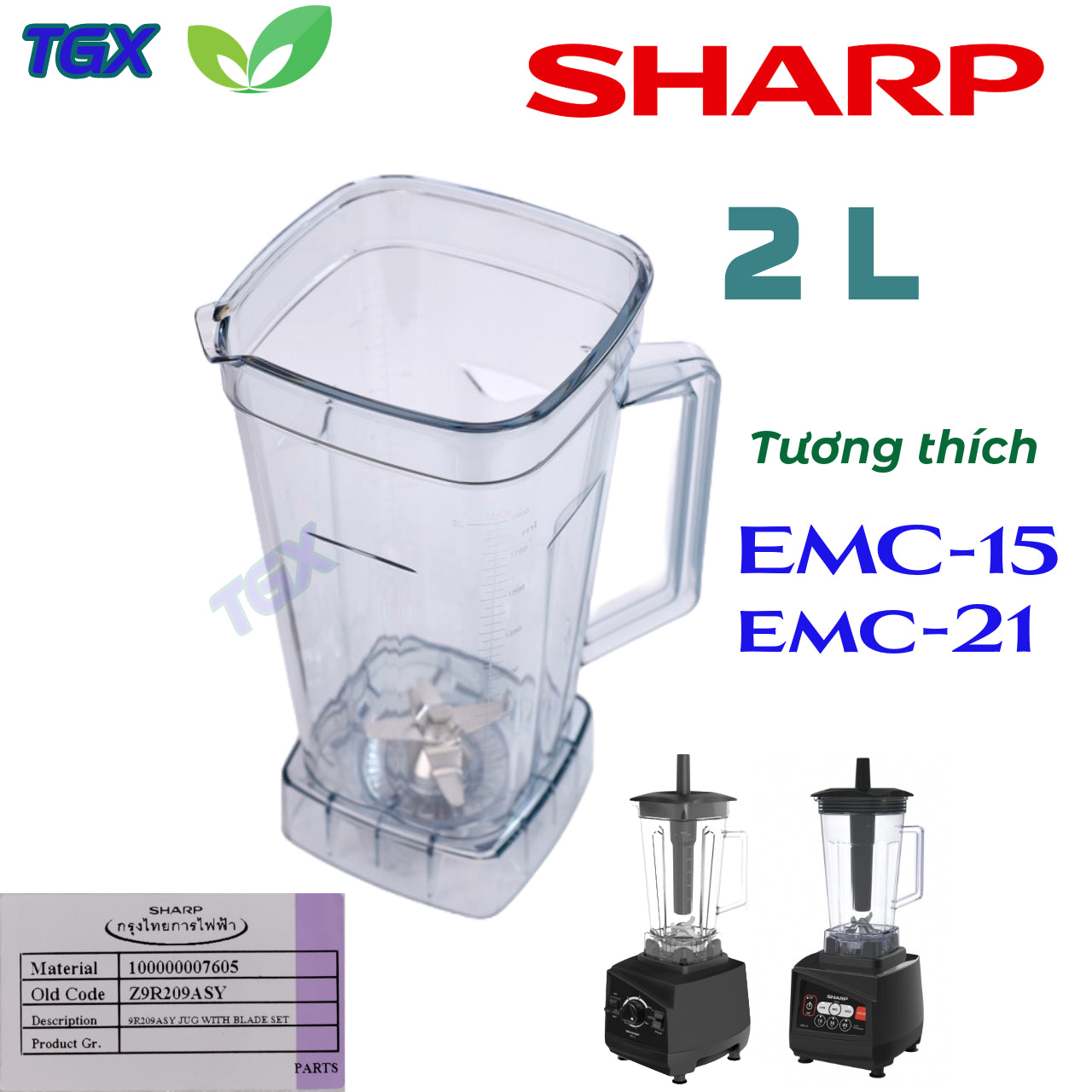 Linh kiện - Cối xay máy xay sinh tố SHARP EMC-15/ EMC-21