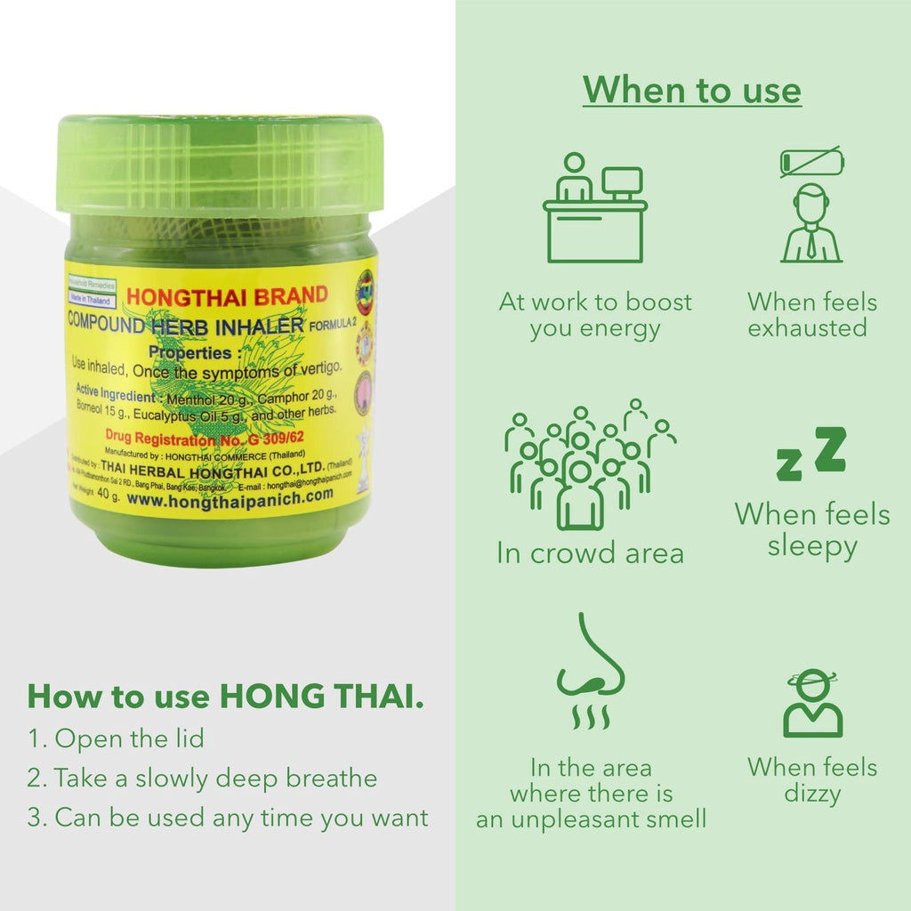 Dầu Hít Thảo Dược Hongthai Brand Compound Herb Inhaler Thái Lan