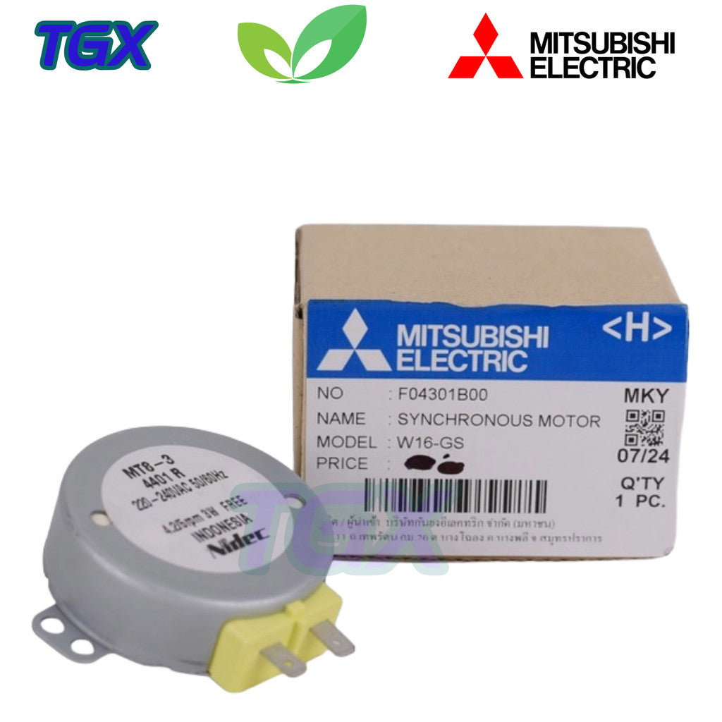 Mô tơ đảo quạt treo tường MITSUBISHI Part No. F04301B00 (MT8-3) model W16-GS 3W 4.2/5RPM