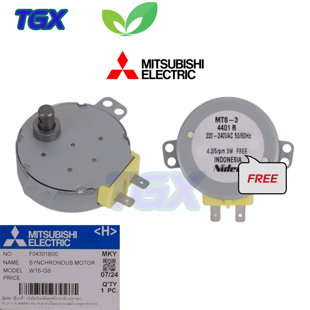 Mô tơ đảo quạt treo tường MITSUBISHI Part No. F04301B00 (MT8-3) model W16-GS 3W 4.2/5RPM