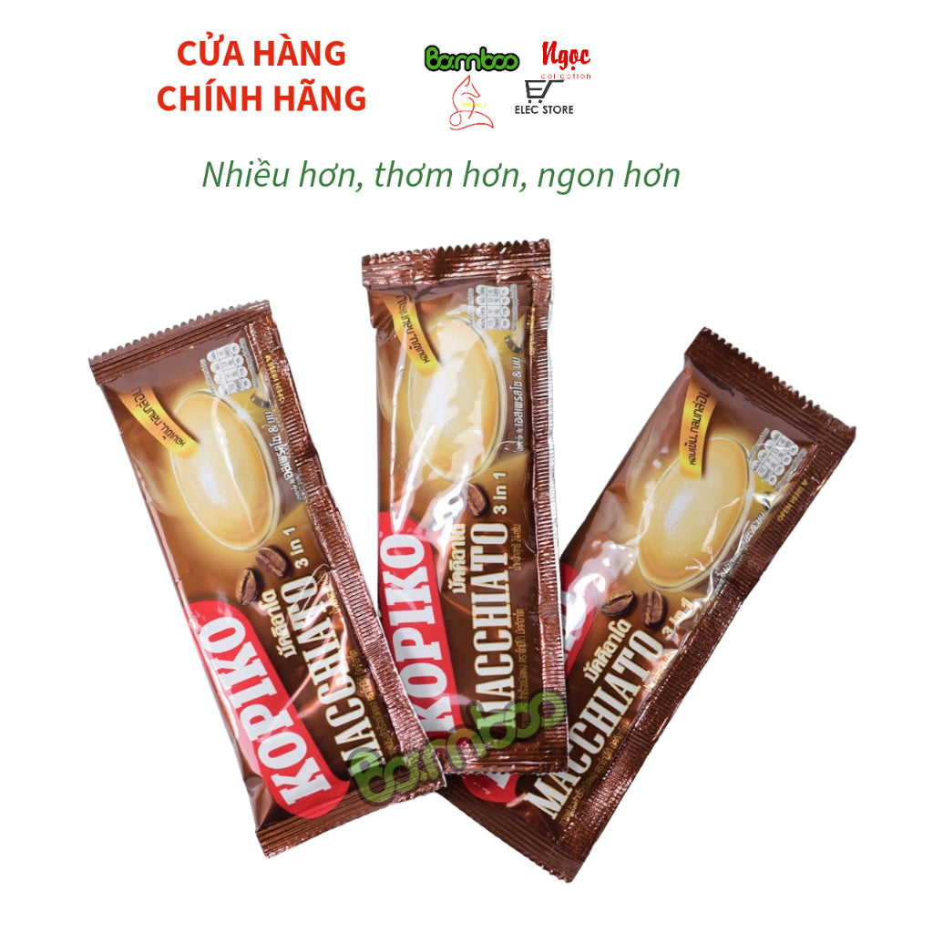 Cà Phê Sữa Và Cà Phê Đen Kopiko Thái Lan (01 Bịch 20 Gói x 24Gr)