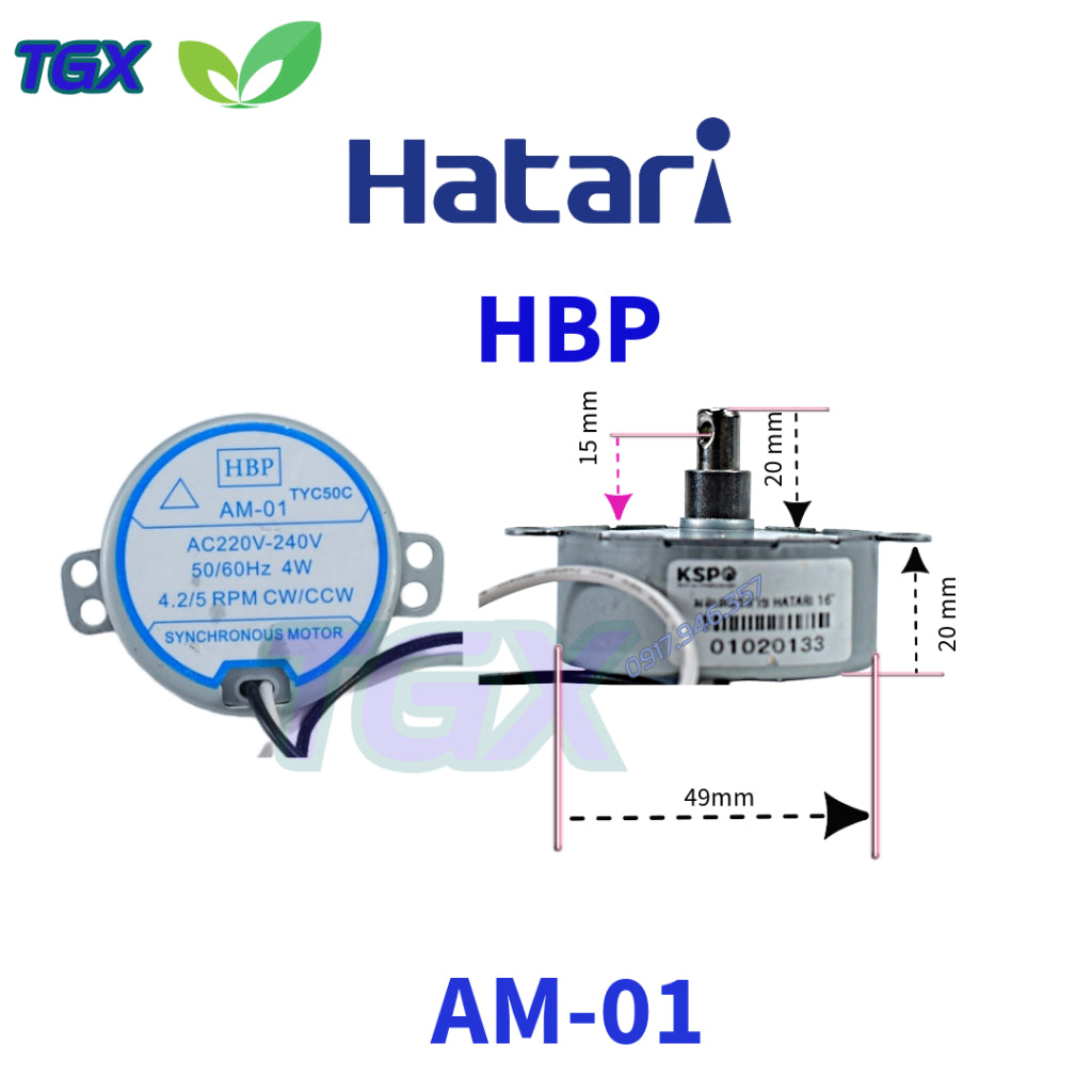 Phụ kiện quạt Hatari - Mô tơ đảo Hatari quạt 16 - 18 inch