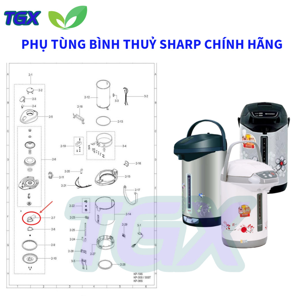 Phụ Kiện Bình Thuỷ Điện SHARP Thái Lan